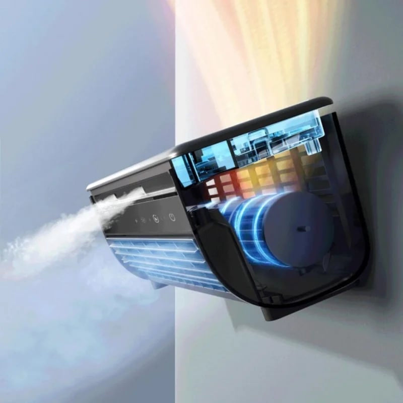 Draagbare Airconditioner 2000mAh - Bladloze Wandventilator