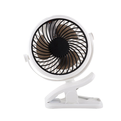 Draagbare Klemventilator met 360° Rotatie – USB & Oplaadbare Batterij