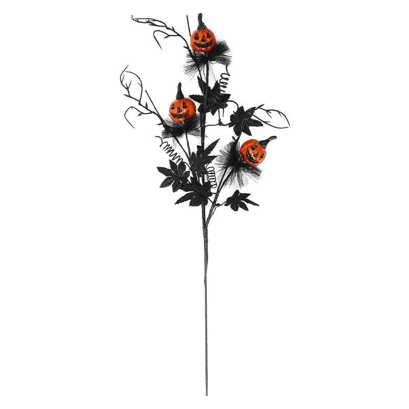 Halloween Decoratie – Zwarte Pompoen Tak Ornament
