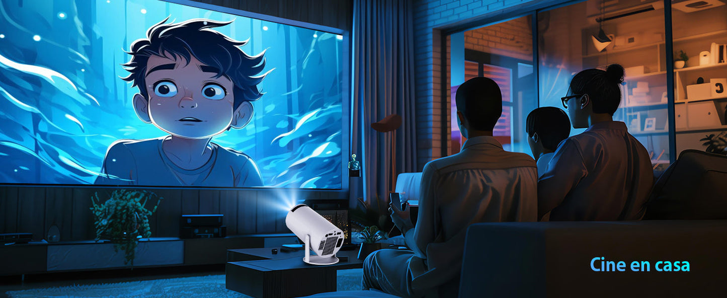VisionCast 130X – Draagbare Mini Beamer met Android 12 en 130 Inch Projectie