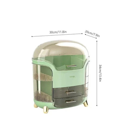 Luxe Transparante Make-up Organizer met Draaideuren en Lades