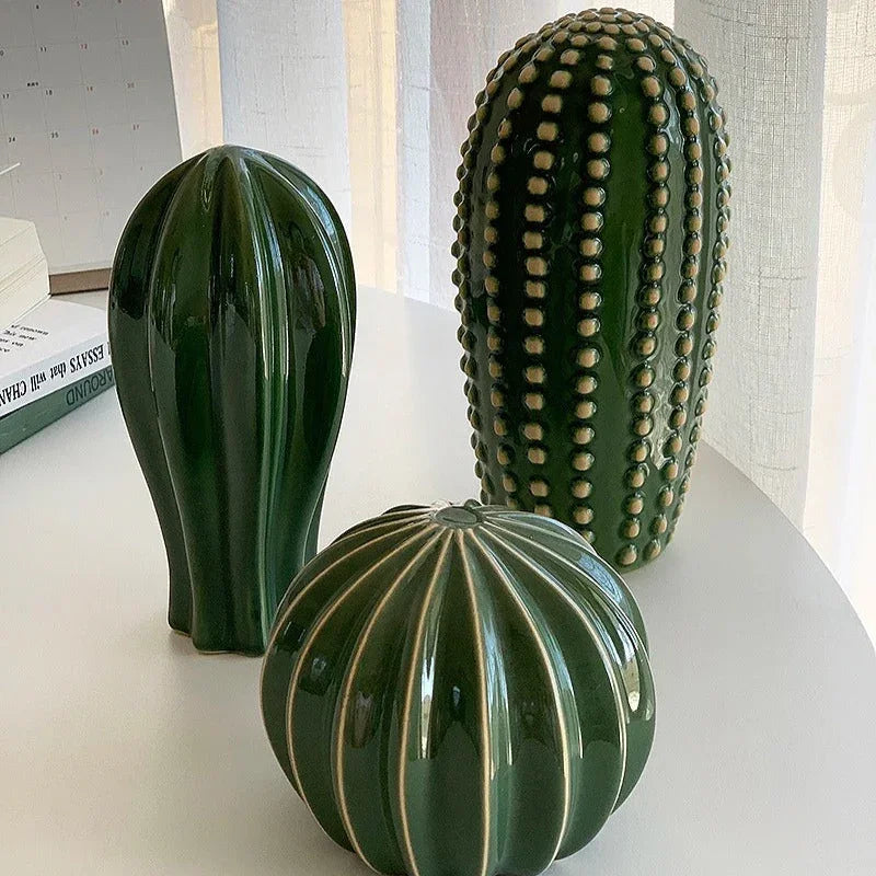 Woestijn Keramiek Cactusbeeldje - Modern Huisdecoratie