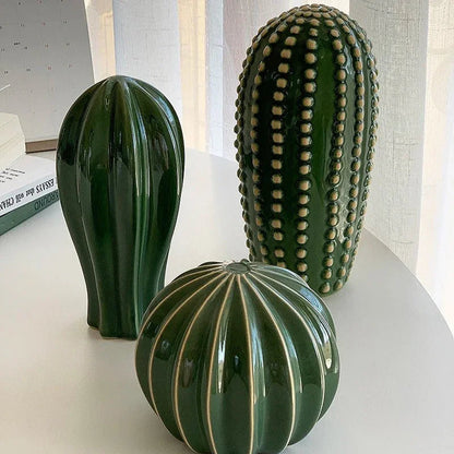 Woestijn Keramiek Cactusbeeldje - Modern Huisdecoratie