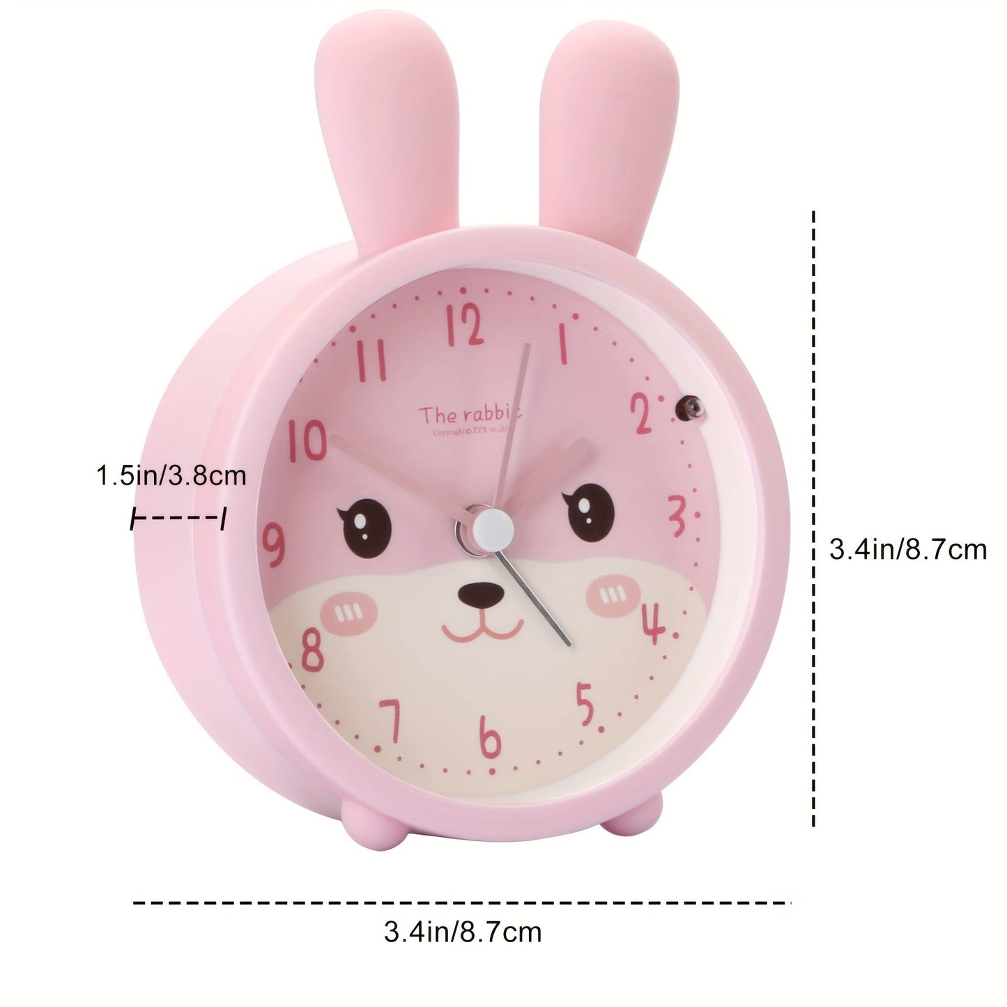 Kinderwekker met Nachtlampje – Stil, Konijnenmotief & Compact Design