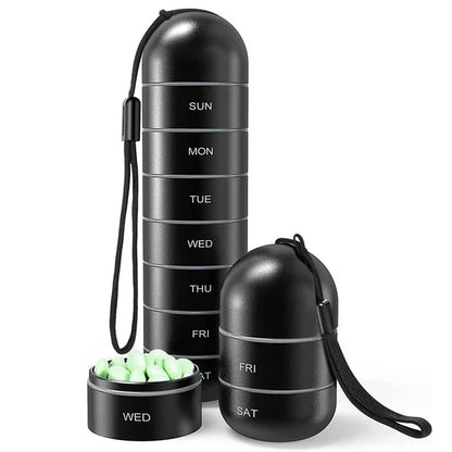 MediSafe Weekbox – Waterdichte Aluminium Pillendoos met 7 Compartimenten