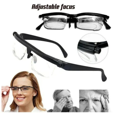 Verstelbare leesbrille met continue focus voor dichtbij en veraf