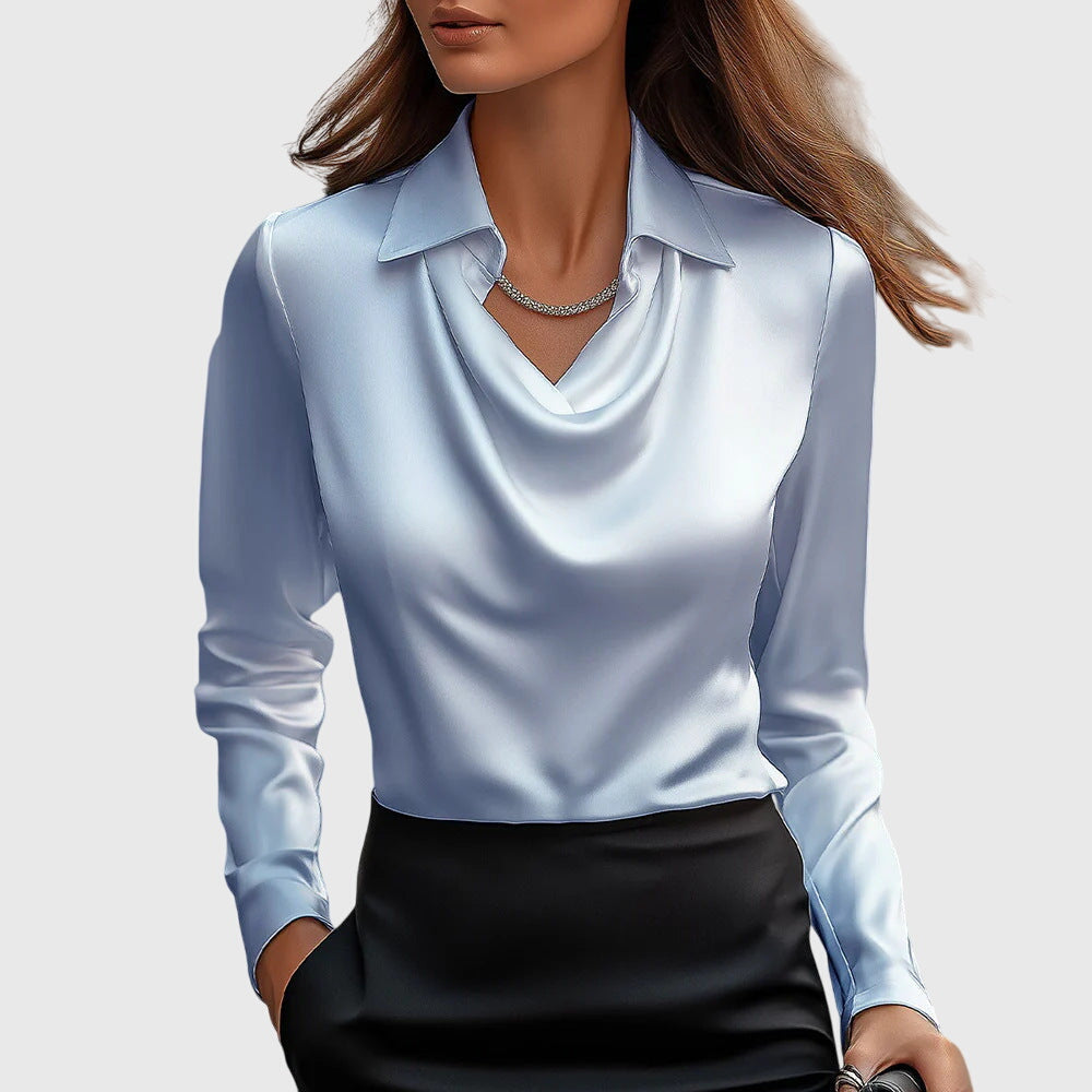 Sylvie Damesblouse – Elegante Glans en Comfortabele Pasvorm