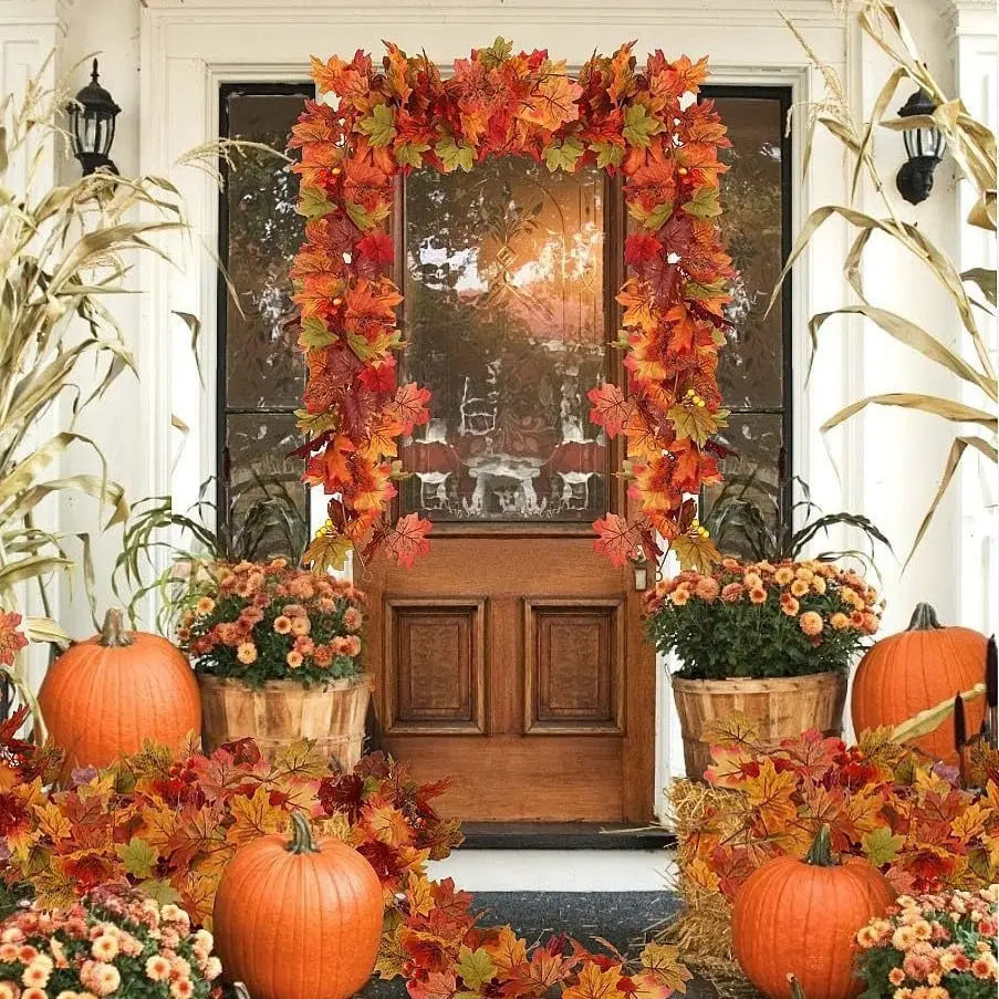 Halloween Herfstkrans – Handgemaakte Deurkrans met Pompoenen en Eucalyptus