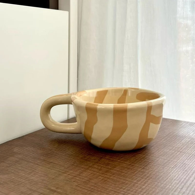 Ruitpatroon Keramische Koffiemok - 150ml Dagelijks Gebruik