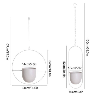 HaloRing Hangplantenhouder – Metalen hangende plantenbak voor binnen en buiten