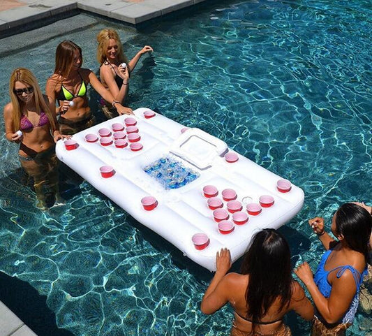 Opblaasbare Beer Pong Tafel – Met Koelvak voor Zwembadfeest