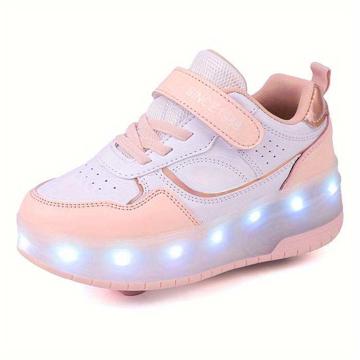 LightGlide Kindersneakers – LED Schoenen met Uitschuifbare Wieltjes