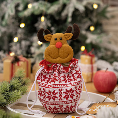 KnitJoy Kerstcadeauzak met Pop – Herbruikbare Gebreide Cadeauzak voor Kinderen