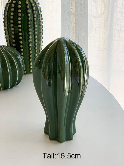 Woestijn Keramiek Cactusbeeldje - Modern Huisdecoratie
