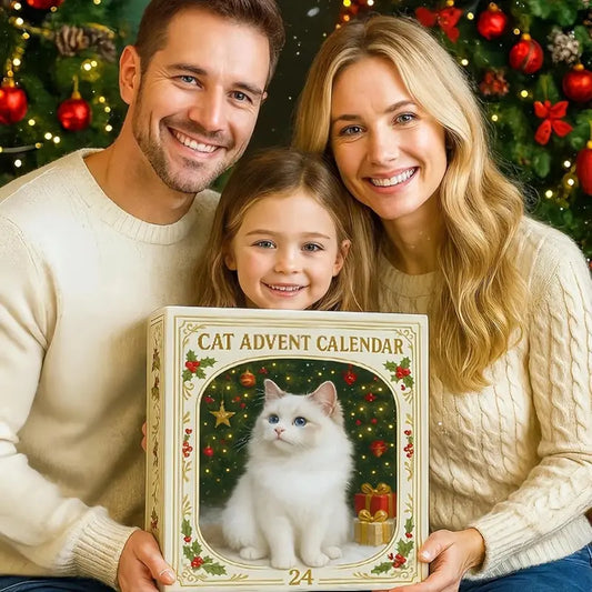 KattenKerst Adventskalender – 24 Feestelijke Acryl Kattenbeelden voor Kerstplezier