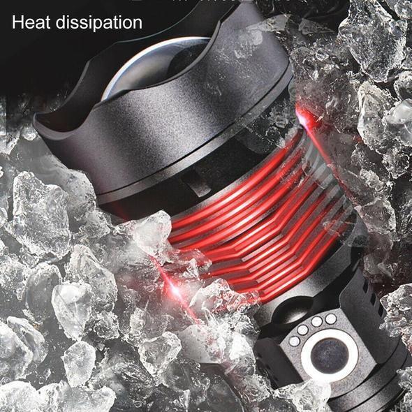 Professionele High-Performance LED-Zaklamp met Actieve Koeling | 100.000 Lumen | 2.350m Bereik | 18x CREE XHP70.2 | OLED-Display | IP68