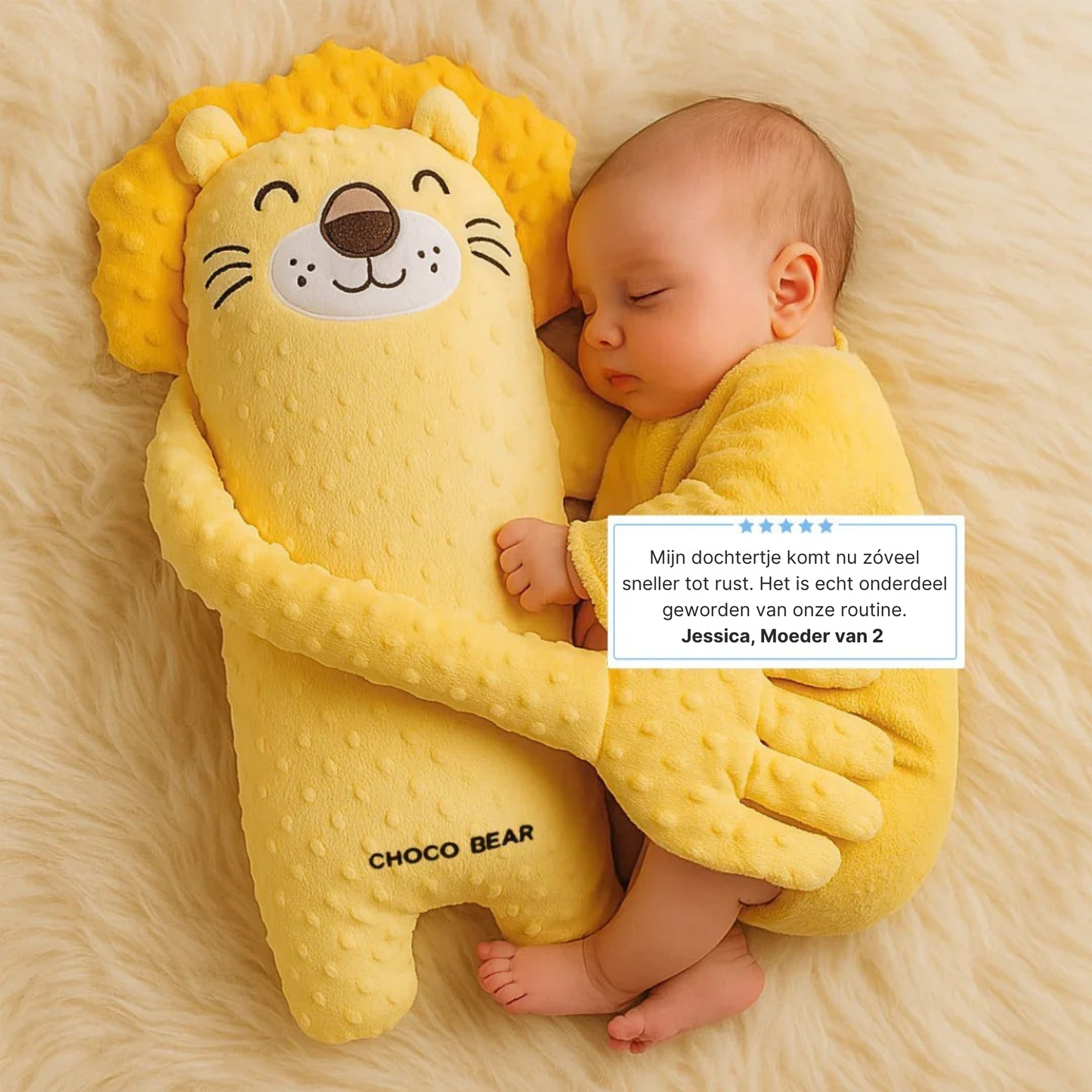 SlaapKnuffel Beer met Zachte Ritmische Klopbeweging voor Baby's