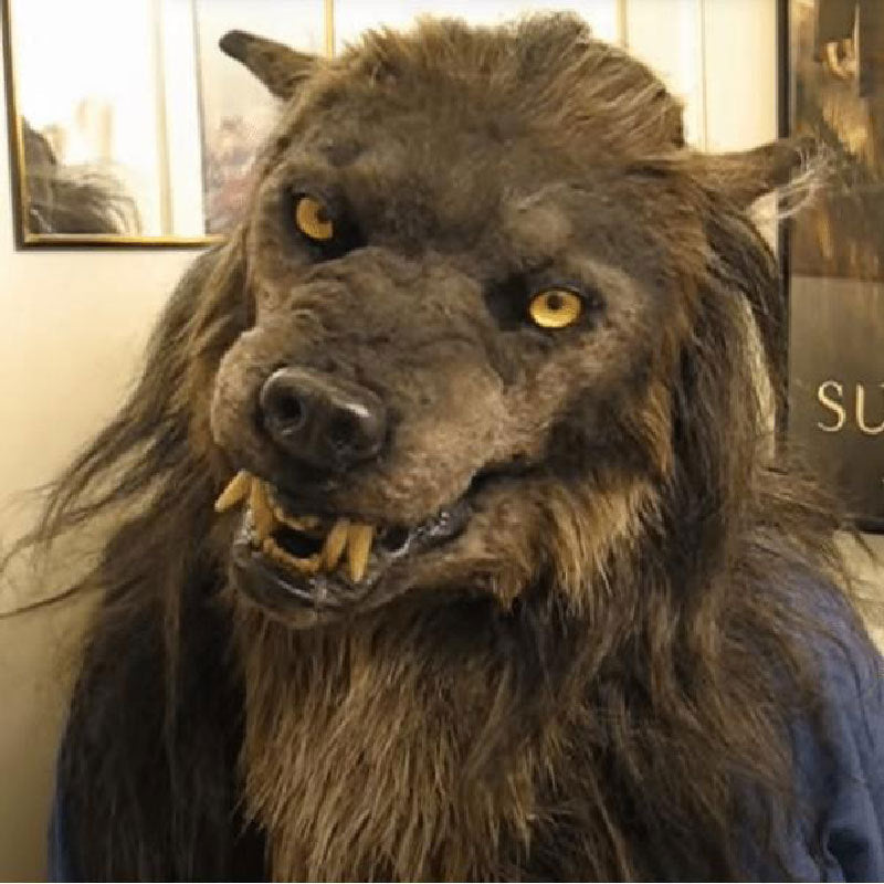 Interactieve Weerwolf Masker met LED-ogen en Beweegbare Oren