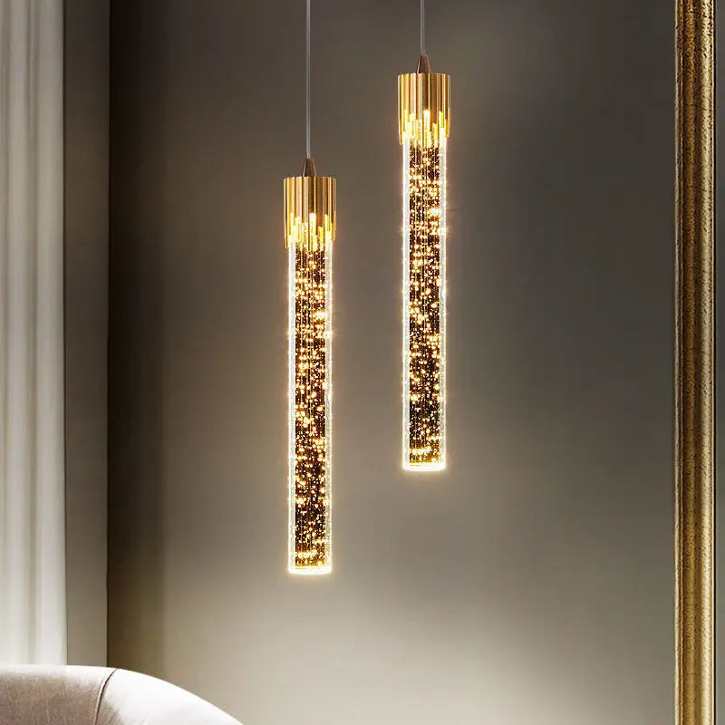 Glazen cilindrische hanglamp warmwit - modern design