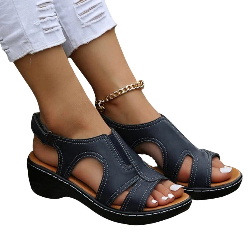 Kaia Wedge-Sandalen met Enkelband – Comfort & Elegantie voor Dagelijks Gebruik