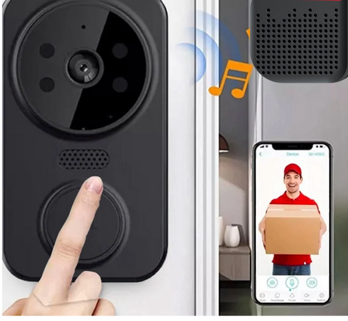 Noctiq Slimme Deurbel met Camera – WiFi Videodeurbel Zwart