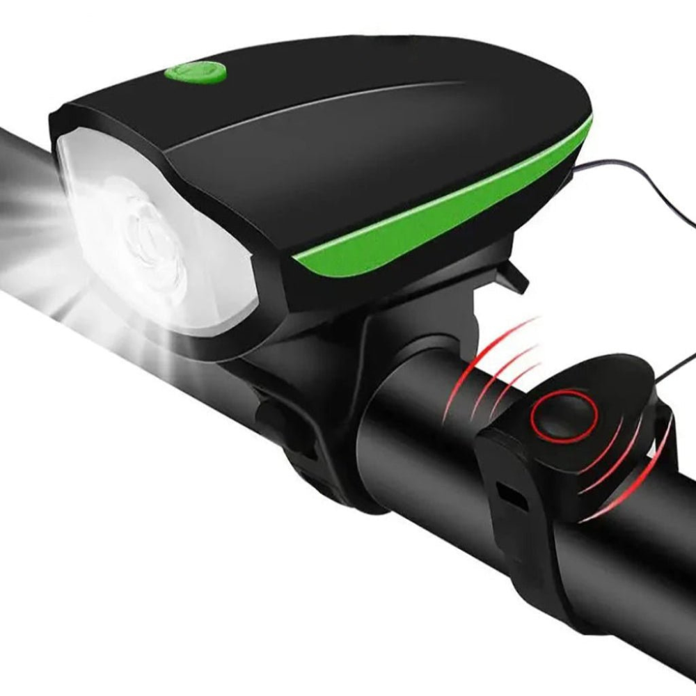 FietsLamp Hoorn Combo – 3-in-1 LED Koplamp met Geluid