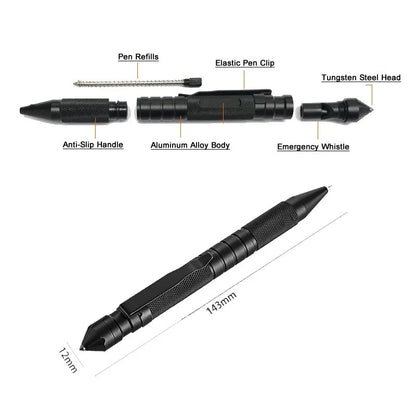 Multifunctionele Aluminium Tactische Pen – 3-in-1 Schrijfinstrument