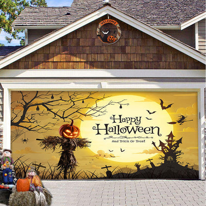 Halloween Garagedeur Decoratie Banner - Griezelige Sfeer in Minuten