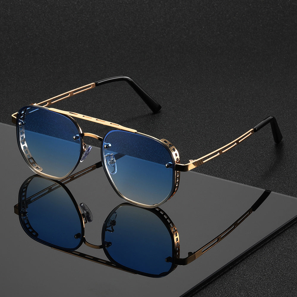 Minimalistische Ronde Metalen Zonnebril met UV-bescherming | Unisex