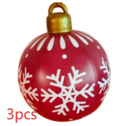 Feestelijke Opblaasbare Buitenbal 60 cm – Weerbestendige PVC Kerstdecoratie