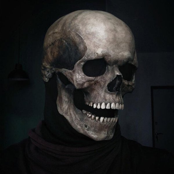 Realistische Schedel Latex Gezichtsmasker - Griezeleffect voor Feesten en Kostuums