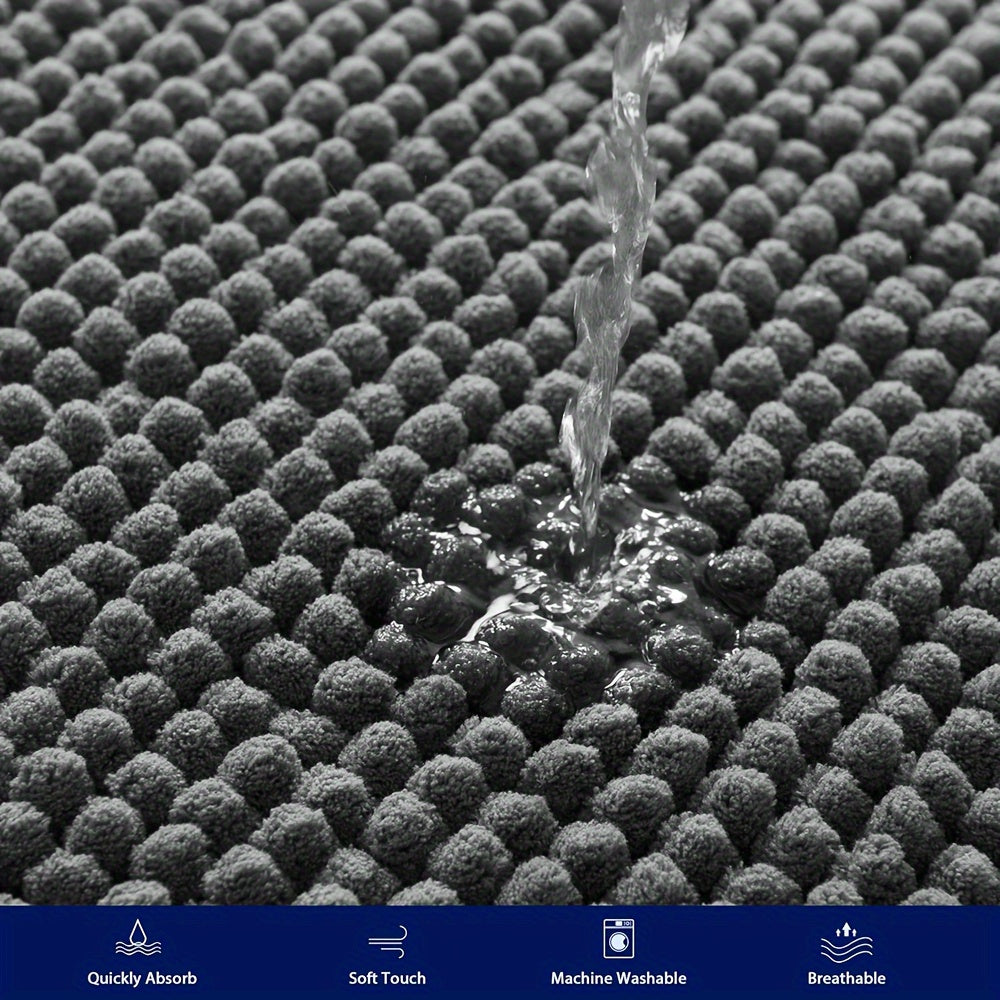 Rond LuxeChen Badmat Ultra-Zacht Chenille – Antislip & Snel Droog