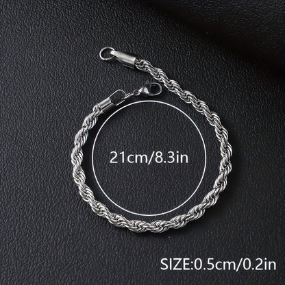 SteelVibe Hiphop Ketting – Roestvrijstalen Halsketting zonder Hanger