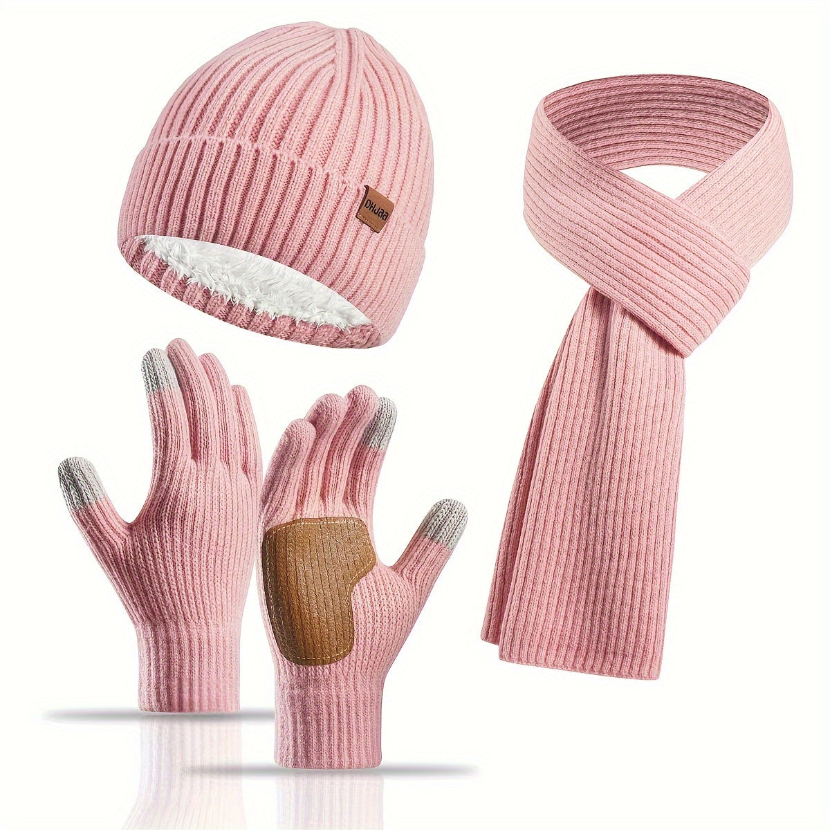 Wintercomfort Set – Gebreide Muts, Sjaal en Handschoenen voor Unisex