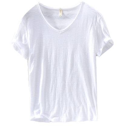 Linnen Katoenen V-Hals Shirt Heren – Ademend en Comfortabel