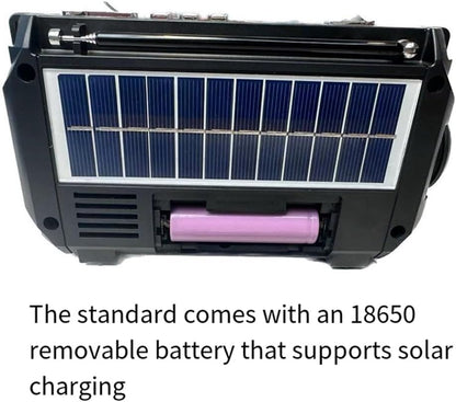Multifunctionele Noodradio met Zonnepaneel en Dynamo - Powerbank en Zaklamp