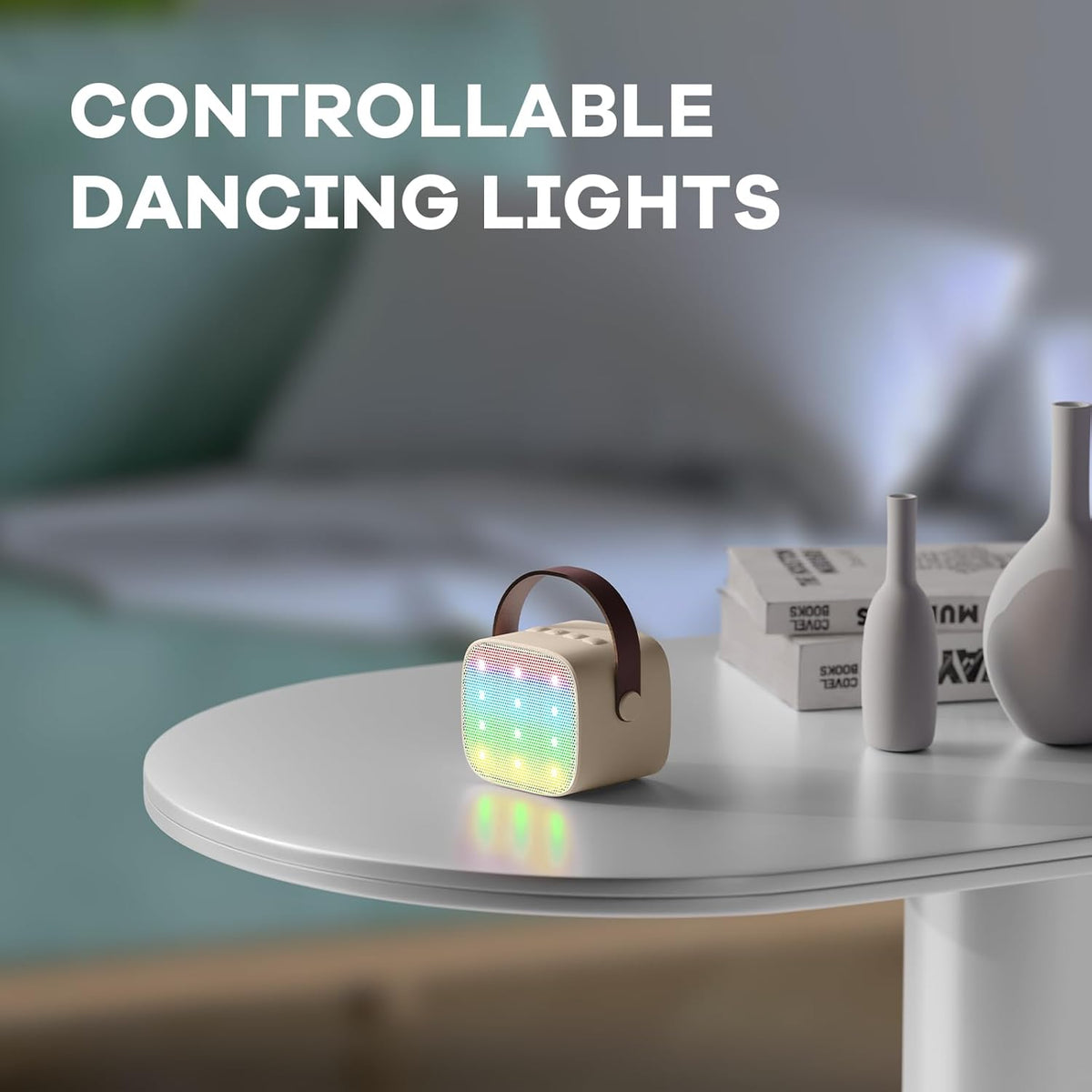 Skanto | Draagbare Mini-Karaoke-machine met Bluetooth-luidspreker en 2 Draadloze Microfoons – Veylo