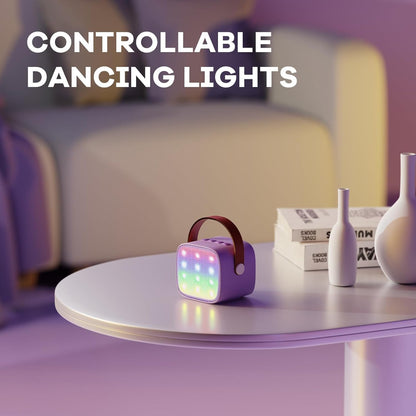 Skanto | Draagbare Mini-Karaoke-machine met Bluetooth-luidspreker en 2 Draadloze Microfoons – Veylo