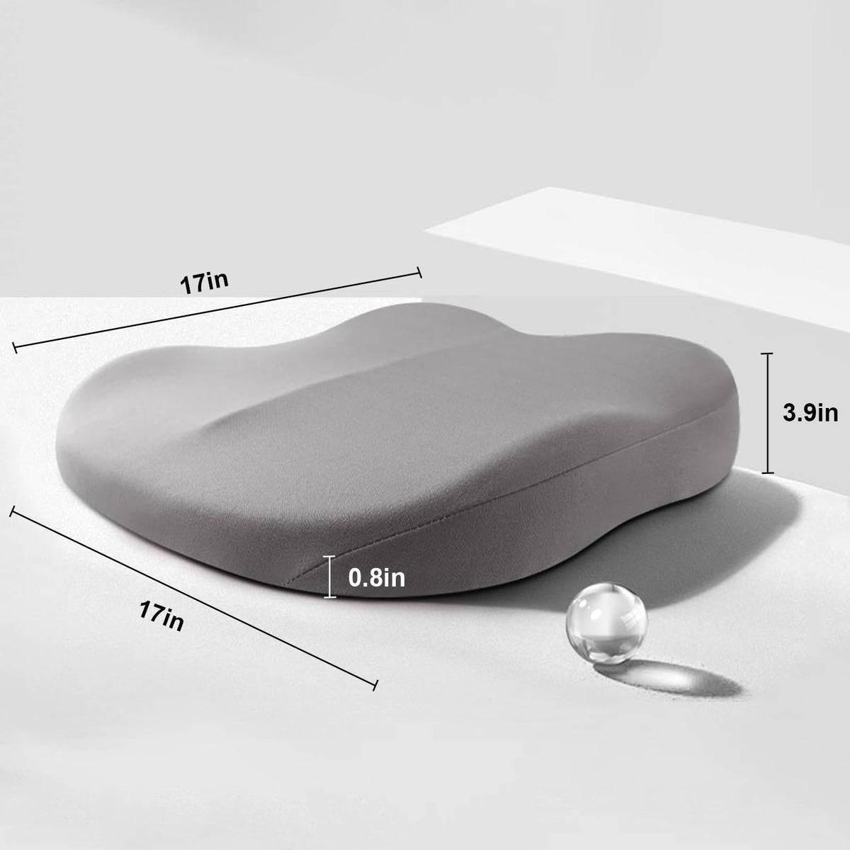 Ergonomisch Zitverhoger Geheugenfoam - 7,6 cm Verhoging voor Auto en Kantoor, 43 x 43 cm