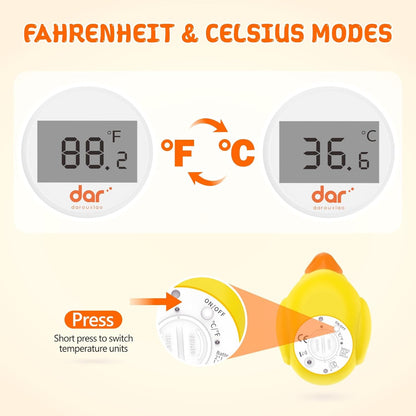 AquaVeilig Baby Badthermometer – Digitaal Display met 3 Kleuren en Temperatuurwaarschuwing