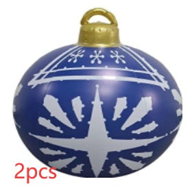 Feestelijke Opblaasbare Buitenbal 60 cm – Weerbestendige PVC Kerstdecoratie