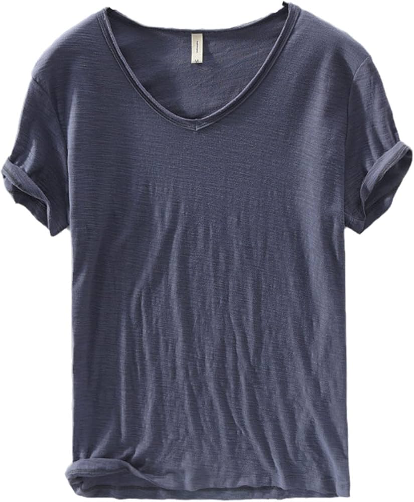Linnen Katoenen V-Hals Shirt Heren – Ademend en Comfortabel