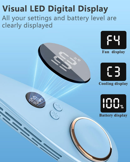 NekCooler Pro – Bladloze Nekventilator met Koelplaat en LED-display