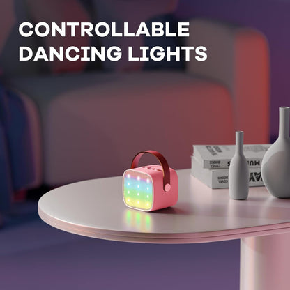Skanto | Draagbare Mini-Karaoke-machine met Bluetooth-luidspreker en 2 Draadloze Microfoons – Veylo