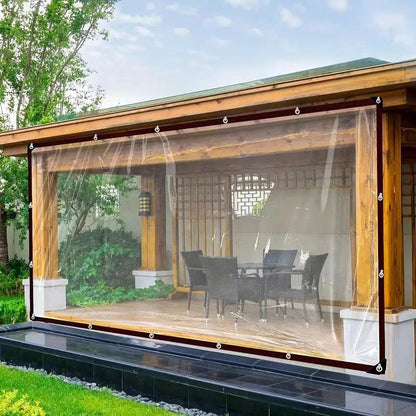 Helder weerbestendig beschermzeil voor tuin, patio en buitengebruik
