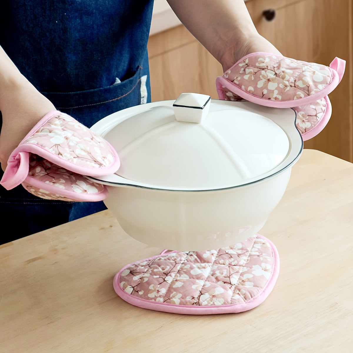 KeukenHart Hittebestendige Pannenlapset – Decoratieve Hartvormige GripPads