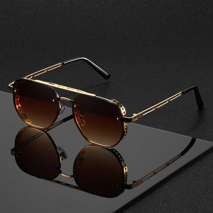 Minimalistische Ronde Metalen Zonnebril met UV-bescherming | Unisex