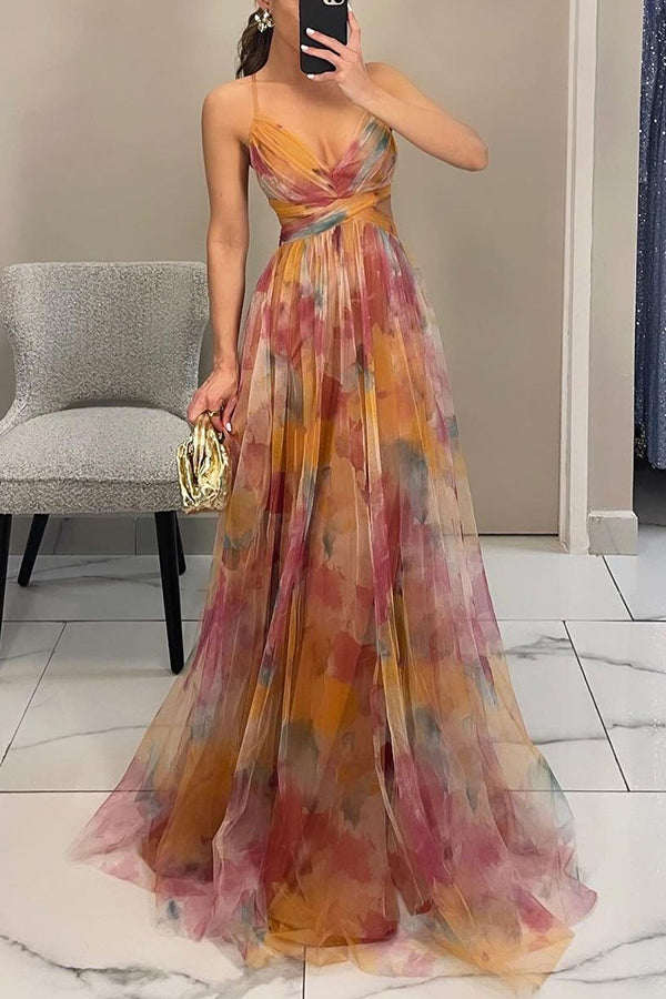 FloraBreeze Flowy Zomerjurk met Bloemenprint en Open Rug