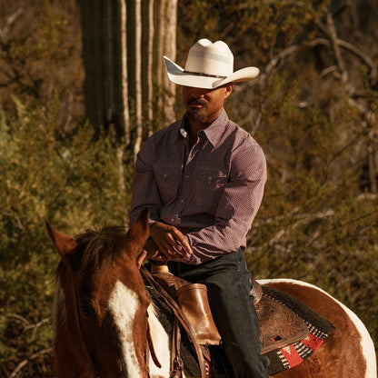 Strohoeden Western Cattleman met Lederen Band en Metallic Accenten – Verstelbaar 58-60 cm