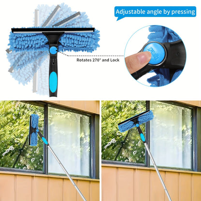 GlasheldereRaamreiniger – Professioneel 2-in-1 Telescopisch Ramen- en Glasreinigingssysteem